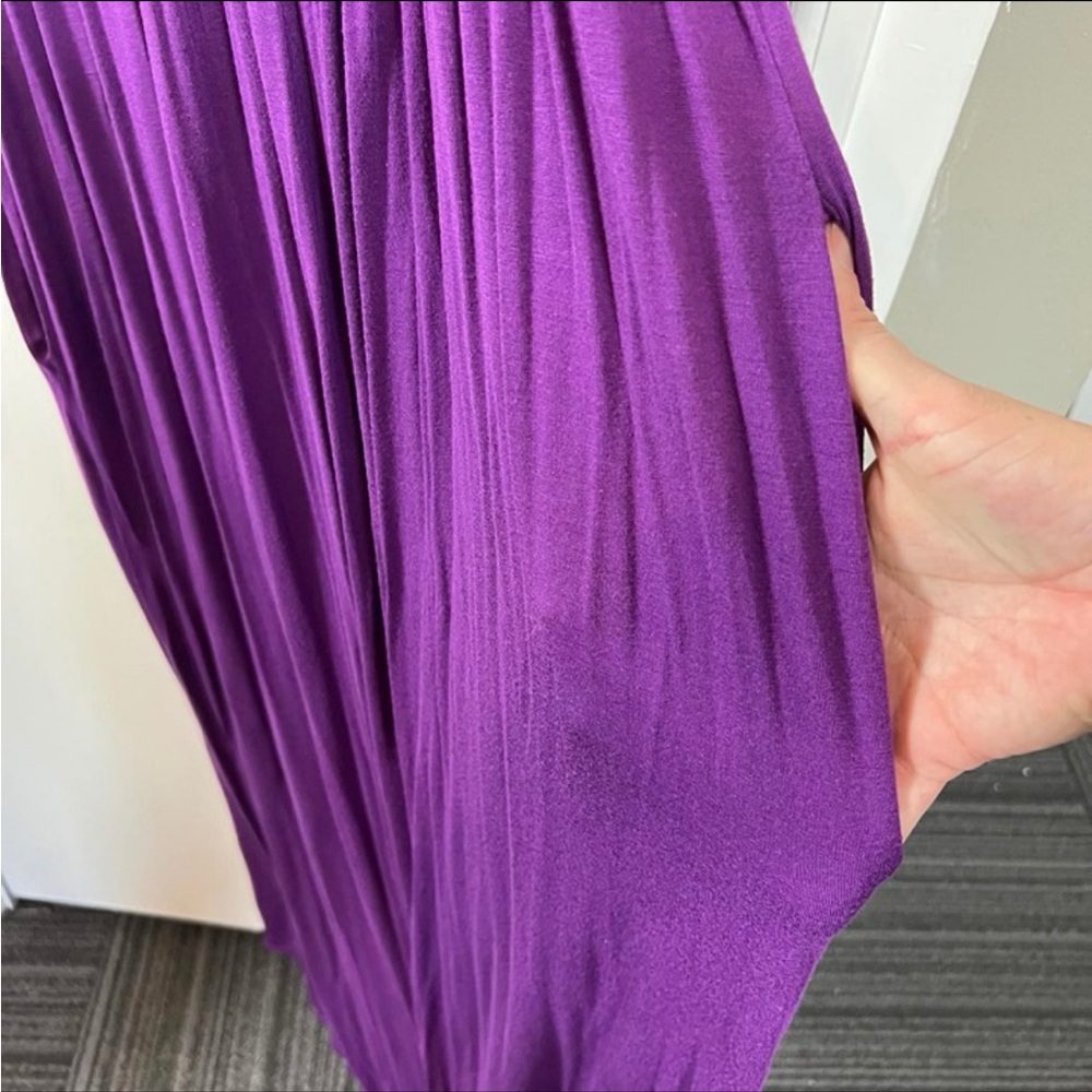 Plum Purple Sleeveless Maxi Dress with Pockets | A-Line Flowy Fit | Size Large - Picture 6 of 8
